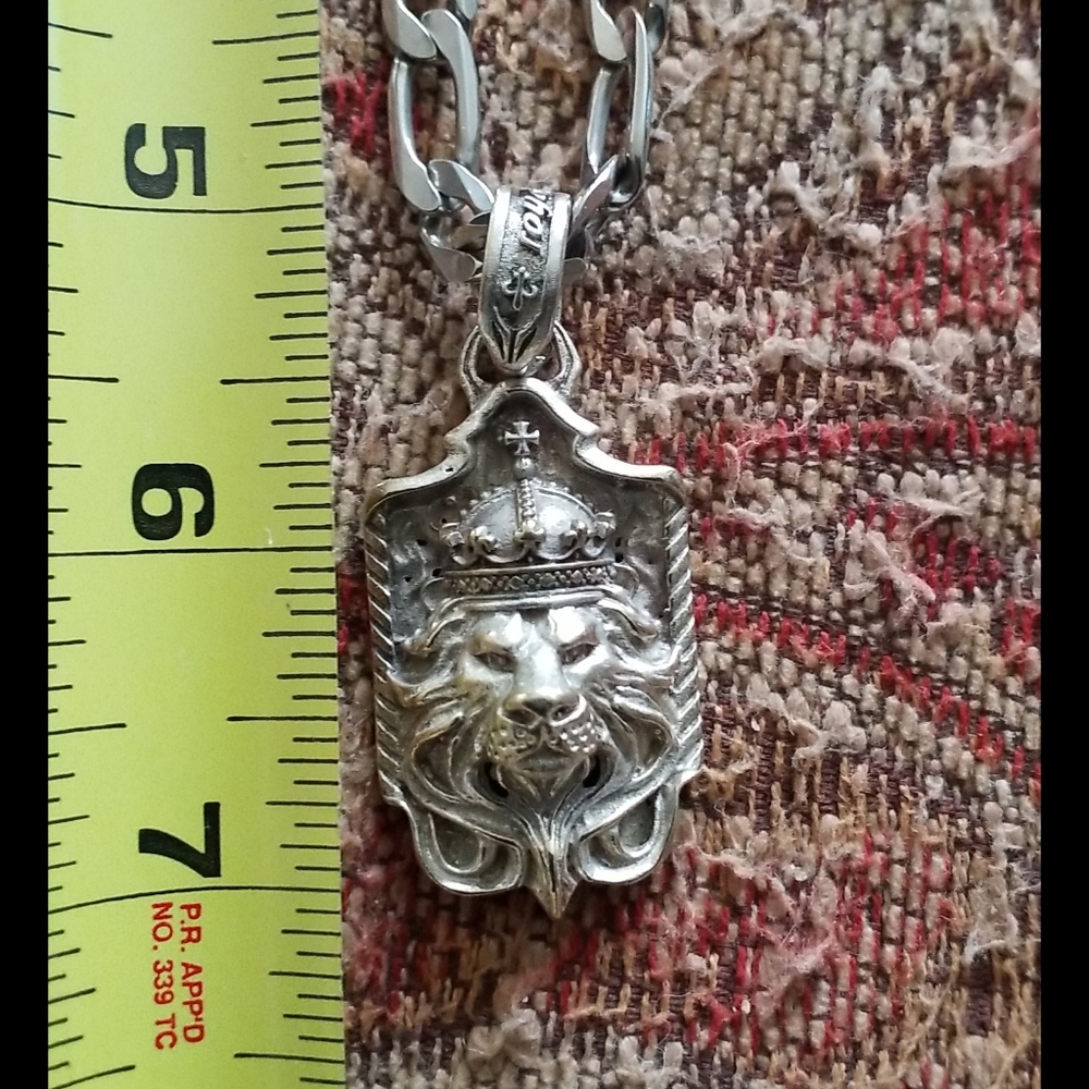 925 Royal Blood Lion Pendant And Necklace - Picture 9 of 16